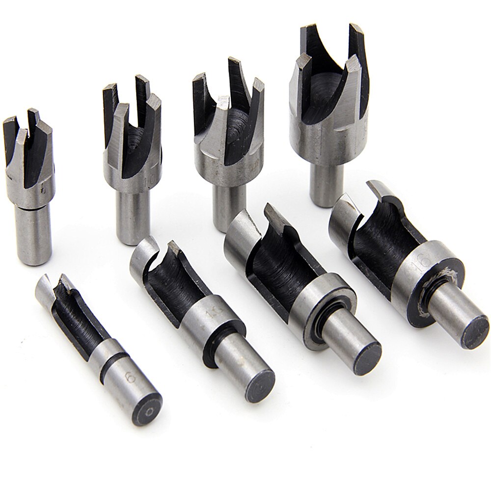 8pcs Round Shank 3/8(9.5mm) Carpentry Wood Plug Cutter Straight Tapered Claw Type Drill Bit Set 6mm 10mm 13mm 16mm Wood Drill 2025 - $16.99 –P5