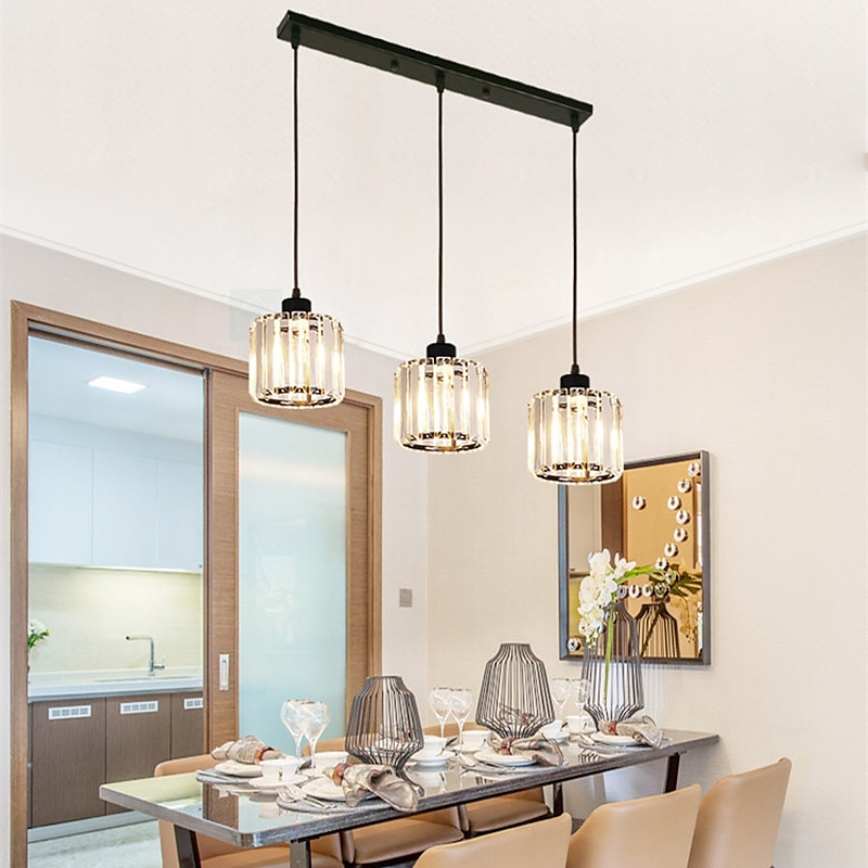 65 cm lustre à trois têtes led pendentif lumière cristal métal moderne luxe créatif suspension lampe de 2025 ? $181.99 –P1