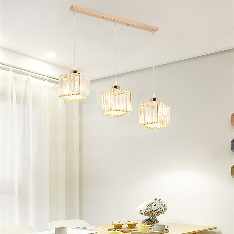 65 cm lustre à trois têtes led pendentif lumière cristal métal moderne luxe créatif suspension lampe de 2025 ? $181.99 –P6