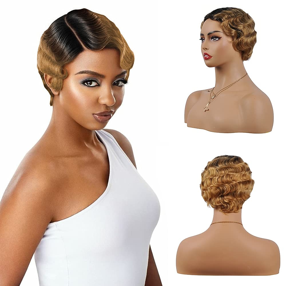 breve pixie cut parrucche per le donne nere mamma parrucca parrucche brasiliane dei capelli umani dito ocean wave parrucca remy parrucca di capelli umani a buon mercato parrucca per il partito del 2025 a $23.99 –P8