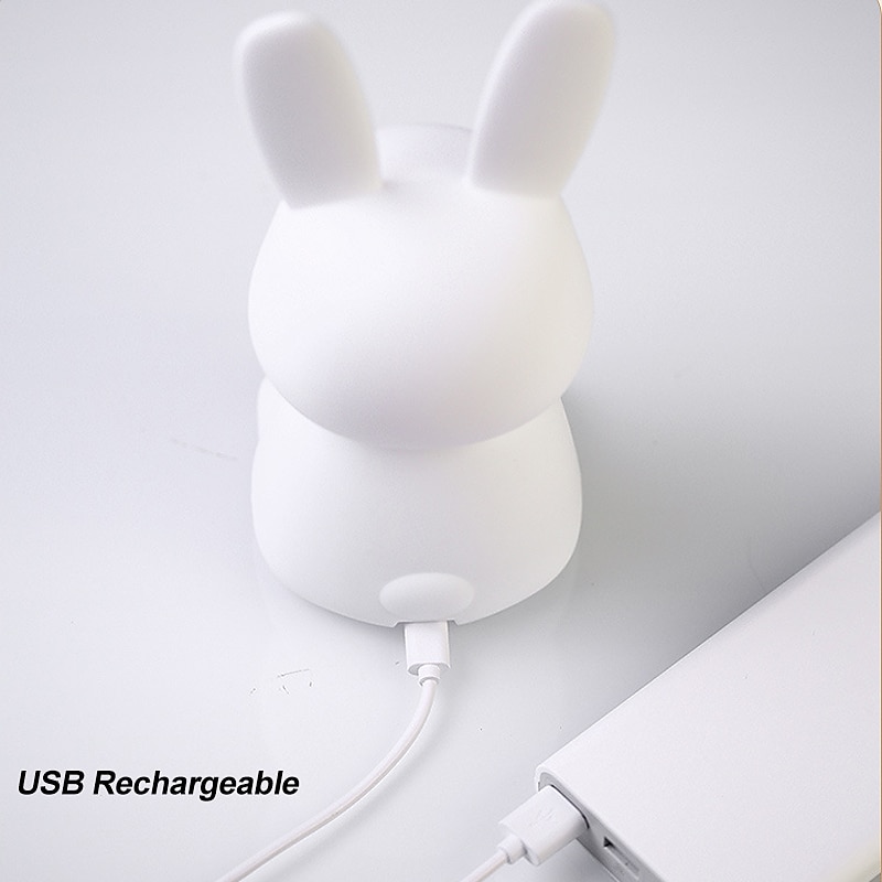 led konijn nachtlampje bunny lamp voor kinderen touch sensor dier cartoon leuke lamp kleurrijke usb oplaadbare siliconegift kwekerij meisje jongen peuter kawaii kamer decoratie slaapkamer bedlampje 2026 - $39.99 –P15