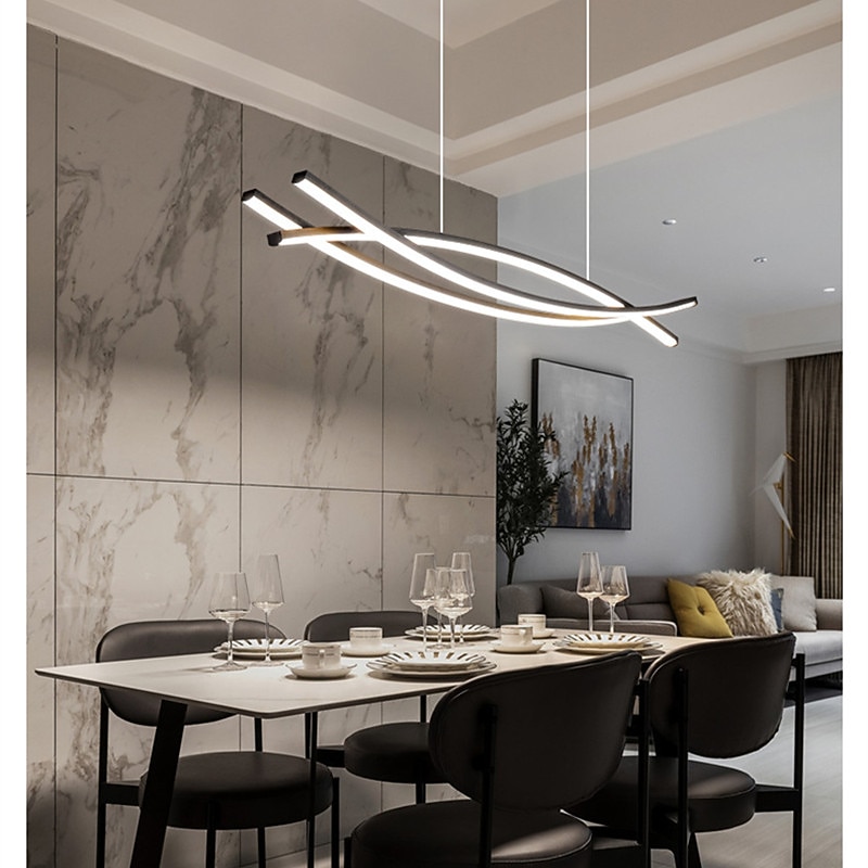 100 cm LED Pendant Light Line Design Metal Artistic Style Modern Chandelier Modern Simple Nordic Minimalist Light Luxury Restaurant Long Bar Table Dining Room 110-120V 220-240V 2025 - $349.99 –P6