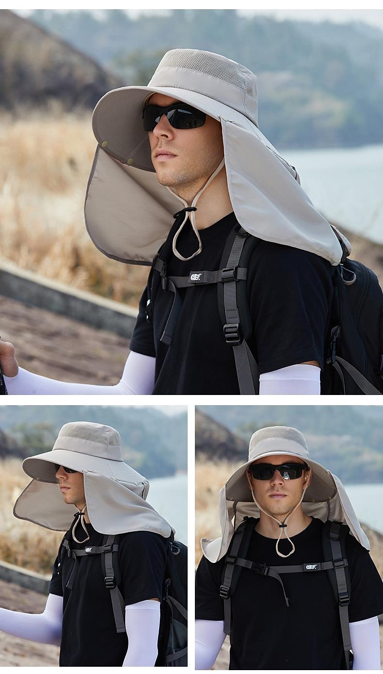 Chapeau de soleil Chapeau de pêche Chapeau de randonnée Chapeau Imperméable Protection Solaire UV Écran solaire Été Printemps Large bord avec rabat de cou Homme Femmes Pêche Activité de 2026 ? $15.99 –P9