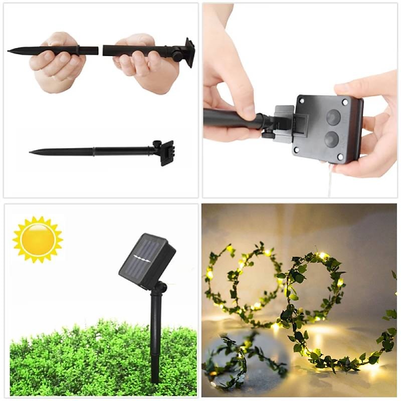 Zewnętrzny wodoodporny liść solarny 5m 50 diod wróżka ciąg lghts boże narodzenie wesele dekoracja ogrodowa patio 2025 - $16.49 –P8
