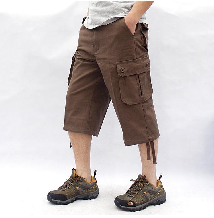 Herr Cargo-shorts Vandringsshorts Militär Sommar Utomhus Ripstop Andningsfunktion Snabb tork Multi Pocket Capribyxor Underdelar Under knäet Amy Green Svart Bomull Klättring Camping / vandring 2025 - $25.99 –P9