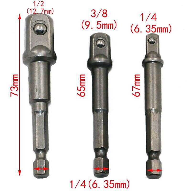 3 st/8 st 1/4 chroom vanadium staal socket adapter bits set hex schacht extension boor bar hex bit set power tools 2025 - $6.99 –P5