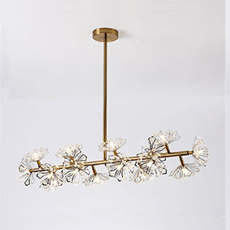 105 cm blomsterstil lysekrone krystall hengelys led rustfritt stål kunstnerisk stil moderne stue spisestue soverom 2025 - $279.99 –P4