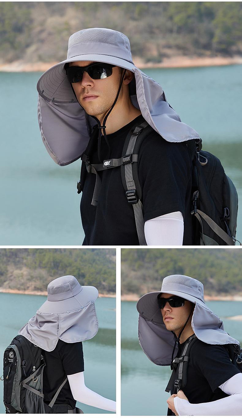 Chapeau de soleil Chapeau de pêche Chapeau de randonnée Chapeau Imperméable Protection Solaire UV Écran solaire Été Printemps Large bord avec rabat de cou Homme Femmes Pêche Activité de 2026 ? $15.99 –P7