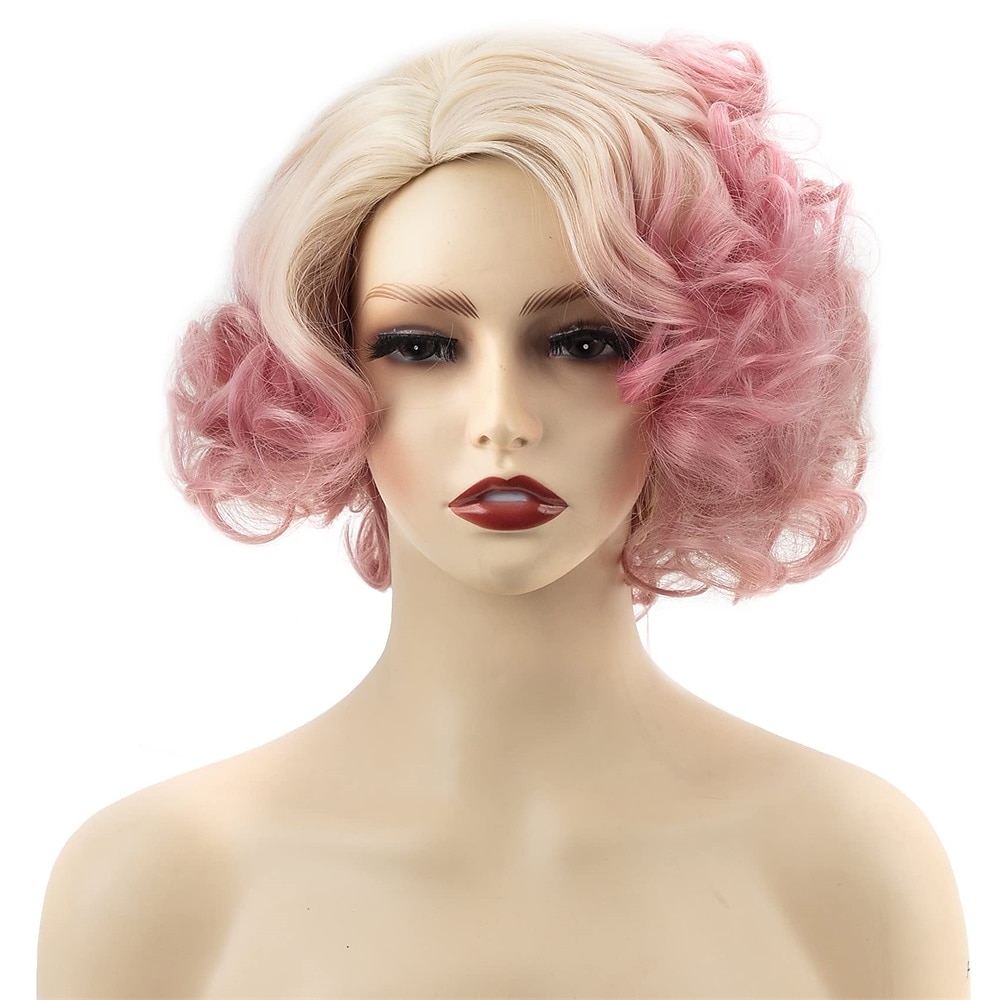 Kort Groen Groot Krullend Golvend Gelaagd Perücken voor Vrouwen Cosplay Feest Synthetisch Vezelhaar Perücken Halloween Perücken St.Patrick's Day Perücken 2025 - $28.99 –P12