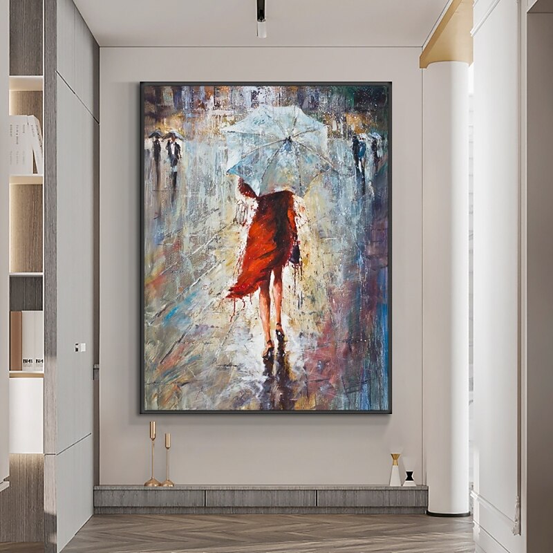 Handmade Hand Painted Oil Painting Wall Art Abstract Sexy Woman Canvas ...
