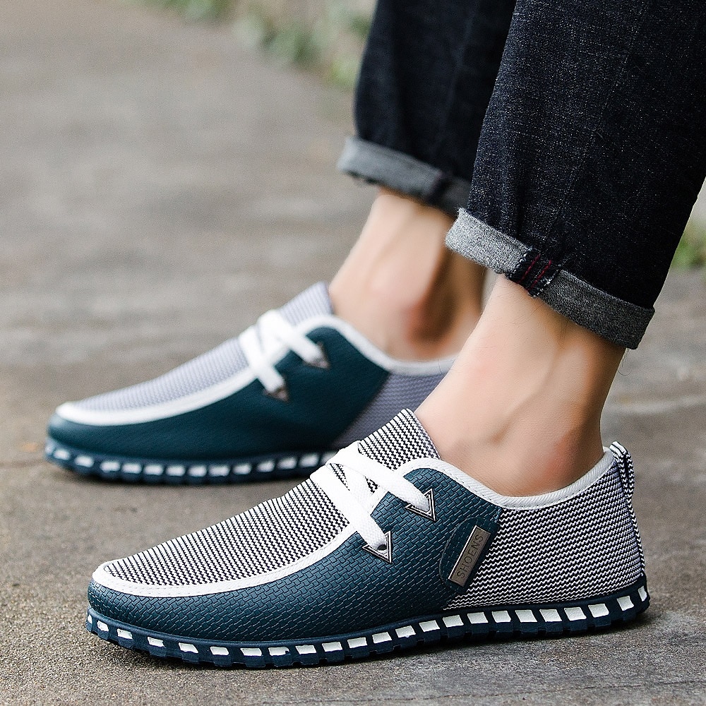 Mocasines casuales sin cordones para hombre: zapatos para caminar livianos de malla transpirable con suela cómoda, perfectos para exteriores y uso diario 2025 - $32.99 –P4