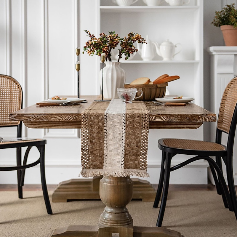 Farmhouse Table Runner Vintage Table Runner Cotton Linen Table Decorations for Dining Party Holiday 2025 - $13.99 –P9