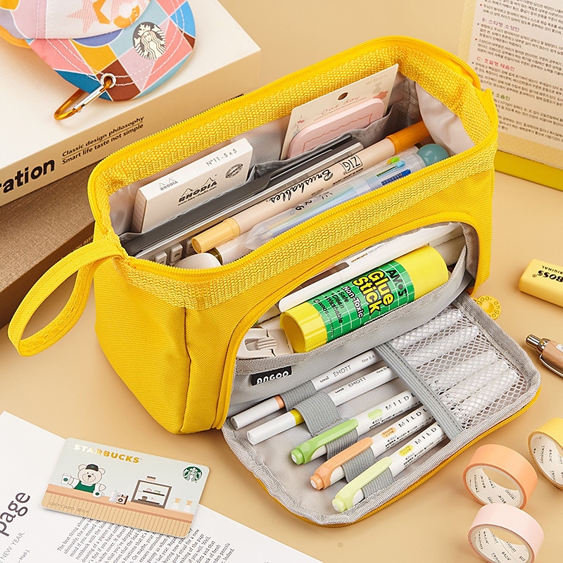 astuccio per matite astuccio per penne borsa per pennarelli multifunzione resistente all'usura con tela con cerniera per i bambini degli studenti delle scuole, regalo di ritorno a scuola del 2025 a $20.99 –P12