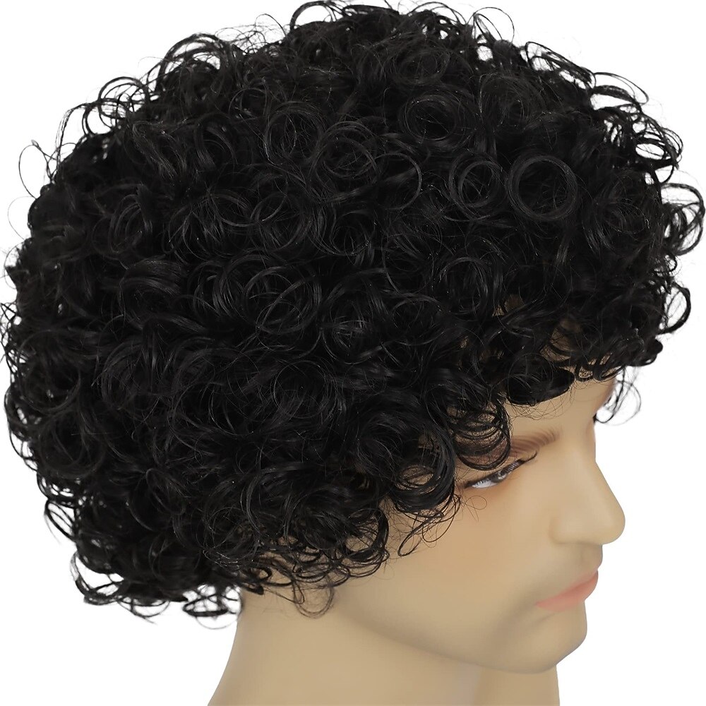 Kurze schwarze Perücke für Herren, kurz geschichtet, natürliches Cosplay-Kostüm, synthetische, hitzebeständige Ersatzperücke 2026 - $21.99 –P10