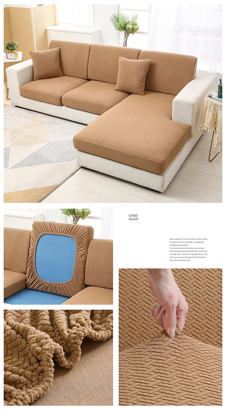 Solid Colour Fleece Furniture Protector Couch Cover