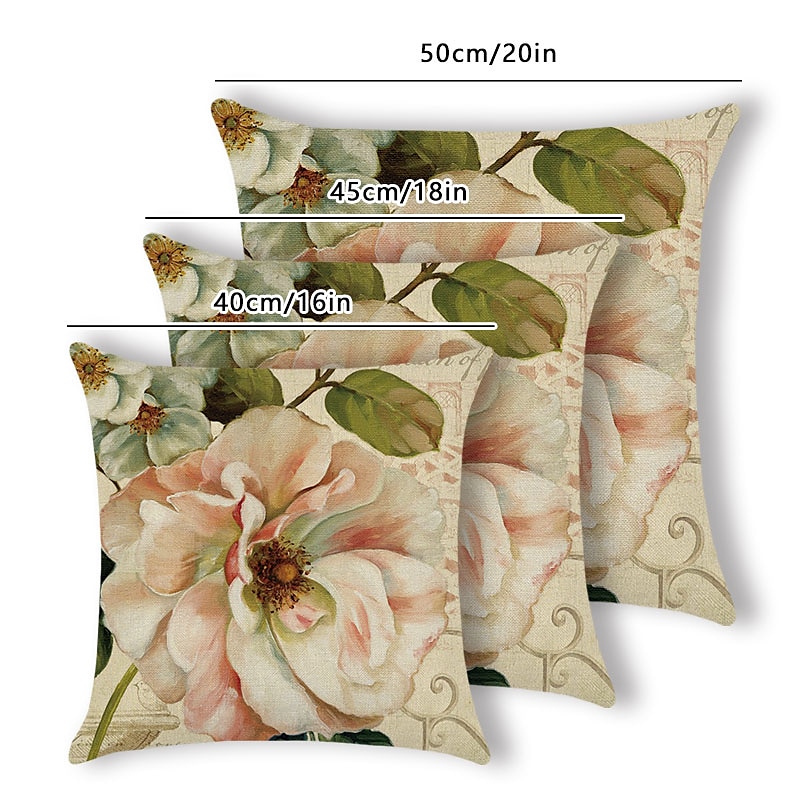 capa de almofada lateral dupla floral 4 unidades quadradas decorativas macias capa de almofada capa de almofada fronha para sala de estar do quarto almofada interior lavável à máquina de qualidade de 2025 por $28.99 –P1