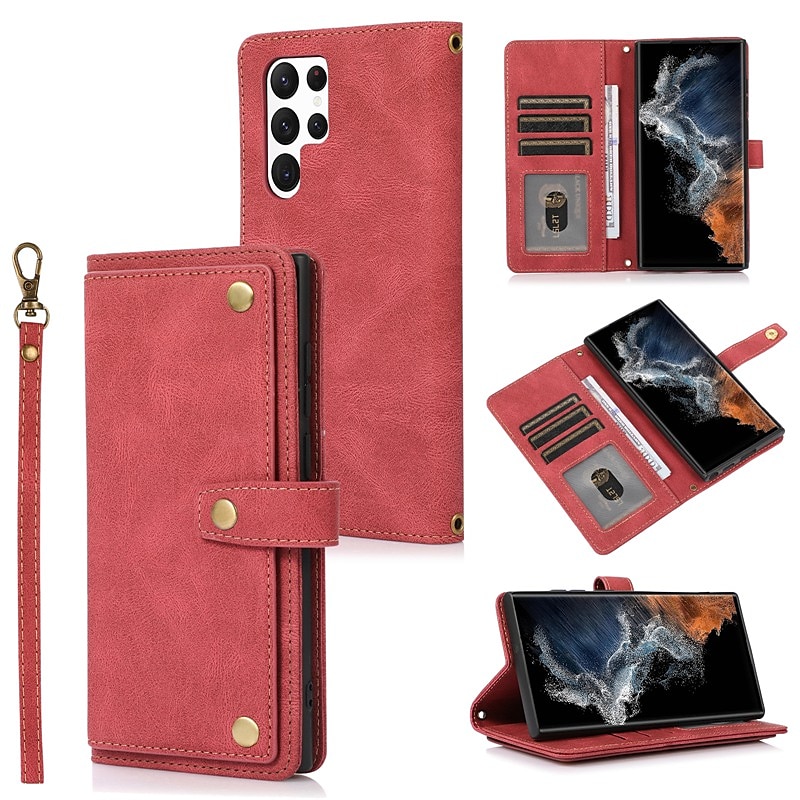 telefone Capinha Para Samsung Galaxy S24 S23 S22 S21 S20 Plus Ultra A32 nota 20 10 S25 Ultra Bolsa Bolsa Capa para Cartão Wallet com alça ajustável para pescoço com alça transversal removível com de 2025 por $22.99 –P14