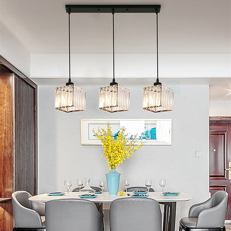 65 cm lustre à trois têtes led pendentif lumière cristal métal moderne luxe créatif suspension lampe de 2025 ? $181.99 –P4