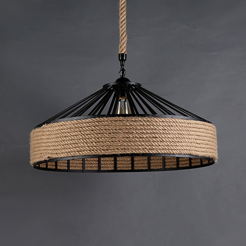 30/40 cm Island Design Pendant Light LED Hemp Rope Metal Country Vintage Farmhouse Nordic Style 220-240V 2025 - $120.99 –P7
