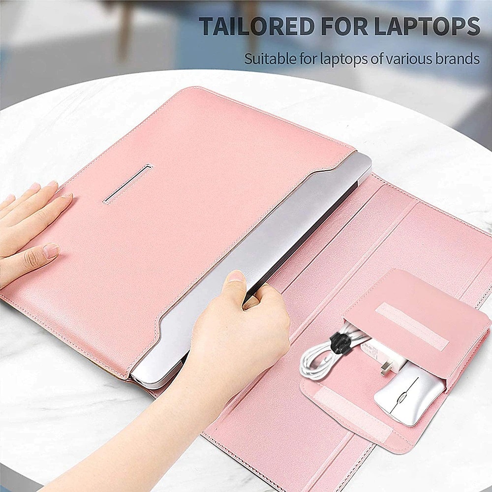 Laptop Sleeves 12" 14" 15.6" inch Compatible with Macbook Air Pro, HP, Dell, Lenovo, Asus, Acer, Chromebook Notebook Waterpoof PU Leather Solid Color for Business Office 2025 - $36.99 –P3