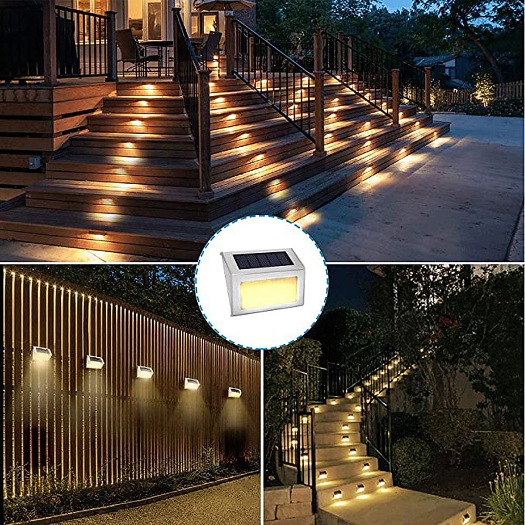 2 шт., открытый солнечный свет для ступеней, ночник для лестницы, садовый двор, водонепроницаемый солнечный забор, угловое освещение, украшение, водонепроницаемый светильник для лестницы 2026 - $25.99 –P11