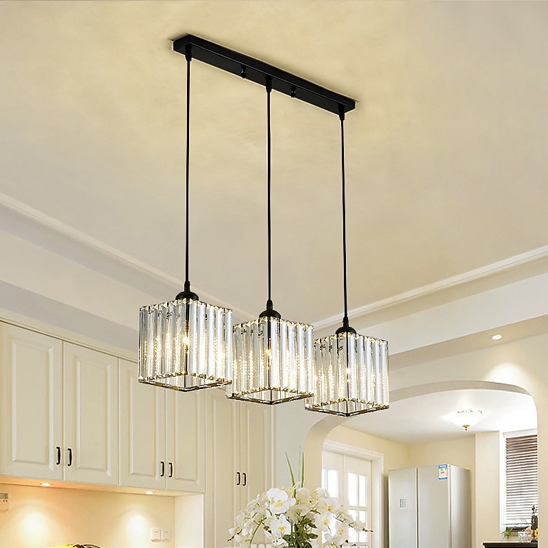 65 cm lustre à trois têtes led pendentif lumière cristal métal moderne luxe créatif suspension lampe de 2025 ? $181.99 –P3