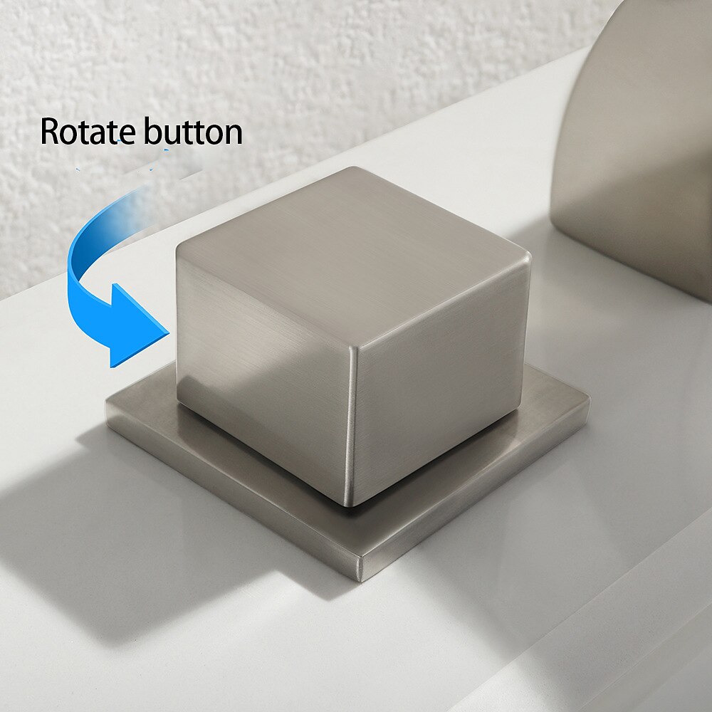 waterval badkamer wastafel kraan led-licht op het dek gemonteerd messing, wijdverspreide 2-handgreep 3-gats badvatkranen met warm en koud waterslang 2025 - $186.99 –P14