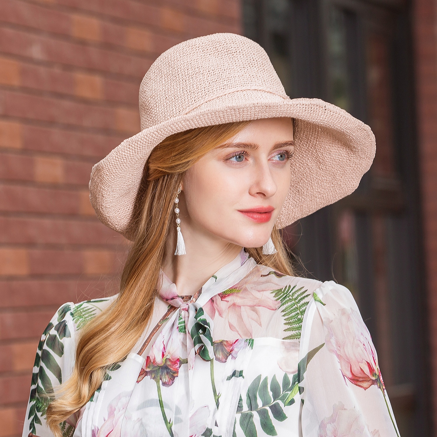 eleganti cappelli di paglia da spiaggia con fiocco in raso 1pc per feste / serate / copricapo casual del 2025 a $22.99 –P6