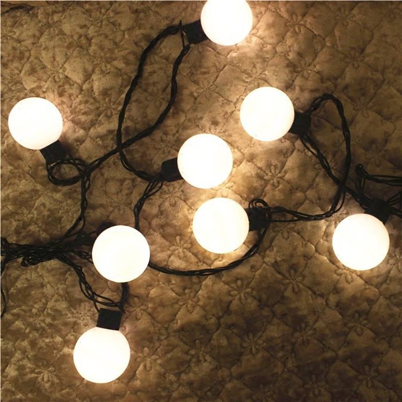 Ulkona käytettävät lomavalot aurinko 5 cm iso pallo valoketju 5m-20LED 3.5m-10LED keijulamppuvalot patio häät puutarhan lomakoristelu 2026 - $19.99 –P7
