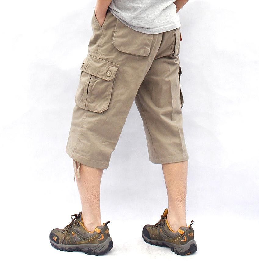 Herr Cargo-shorts Vandringsshorts Militär Sommar Utomhus Ripstop Andningsfunktion Snabb tork Multi Pocket Capribyxor Underdelar Under knäet Amy Green Svart Bomull Klättring Camping / vandring 2025 - $25.99 –P8