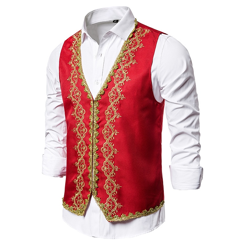 Retrò Vintage Rococò Vittoriano Mascherata Gilet Principe Ricamo Costume Per uomo Mascherata Festa / Sera Carnevale di Venezia Adulti Gilet del 2026 a $41.99 –P8
