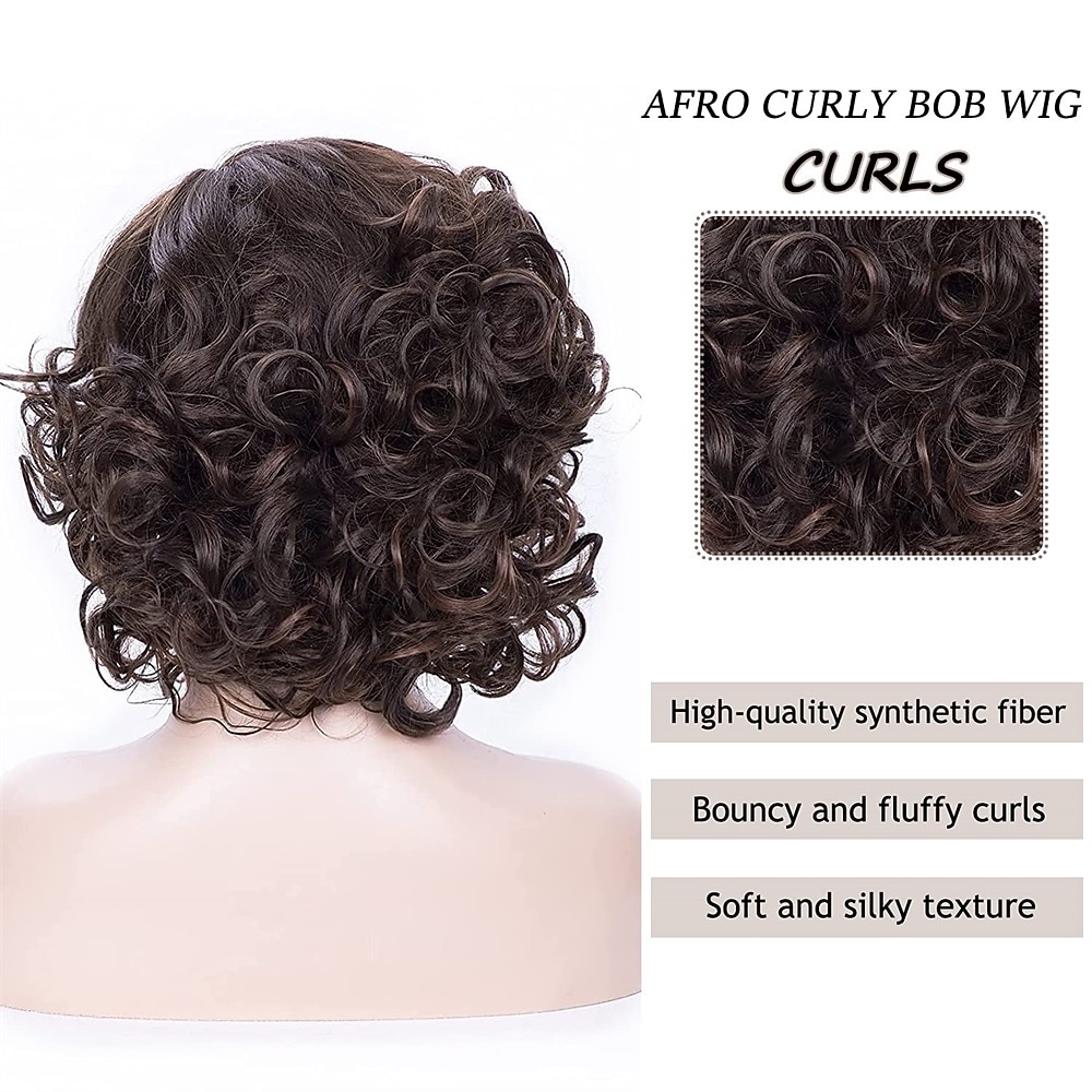 Short Burgundy Curly Wigs for Black Women Ombre Wine Red Full Curly Wigs Natural Looking Synthetic Burgundy Short Hair Wigs 2026 - $29.99 –P13