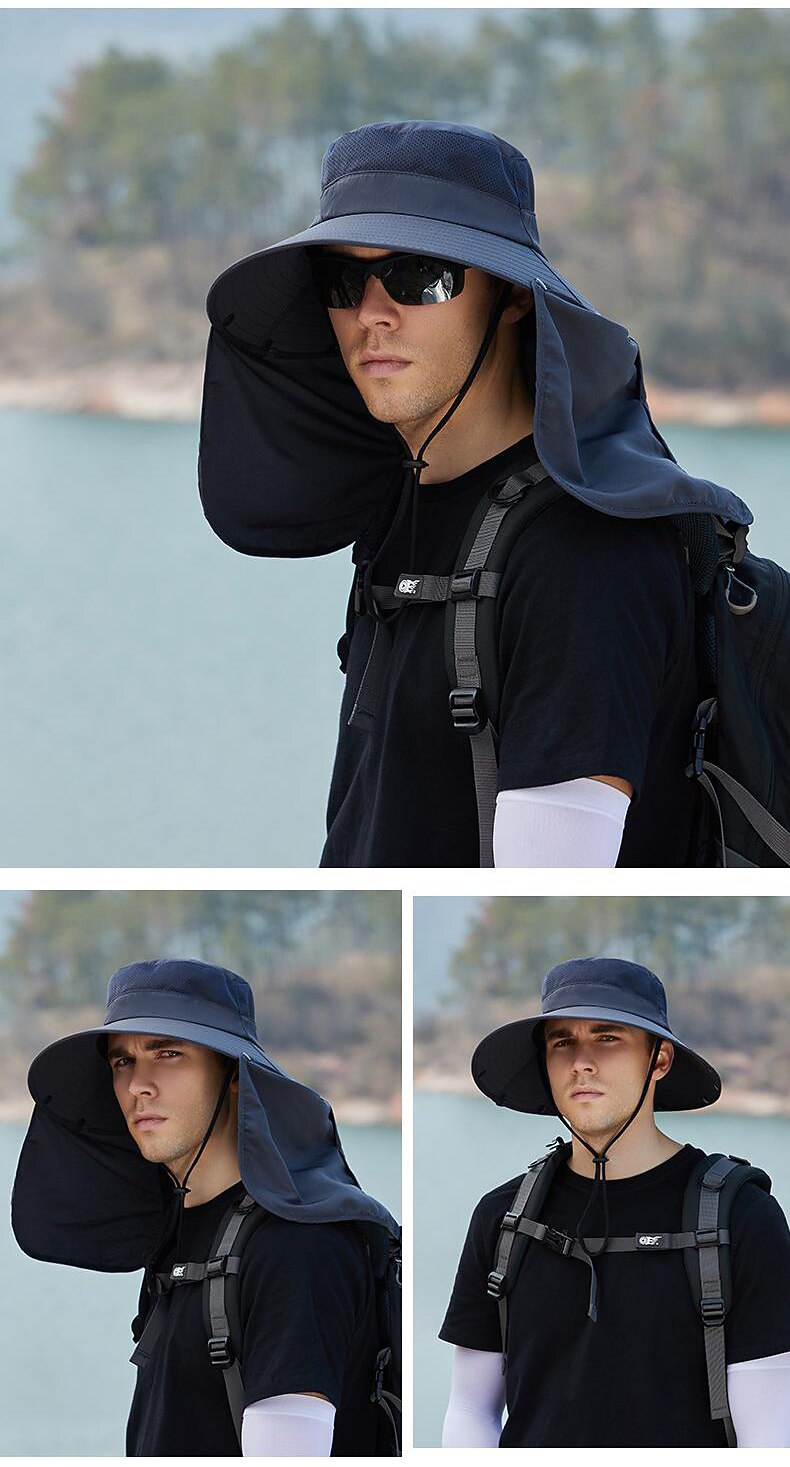 Chapeau de soleil Chapeau de pêche Chapeau de randonnée Chapeau Imperméable Protection Solaire UV Écran solaire Été Printemps Large bord avec rabat de cou Homme Femmes Pêche Activité de 2026 ? $15.99 –P10