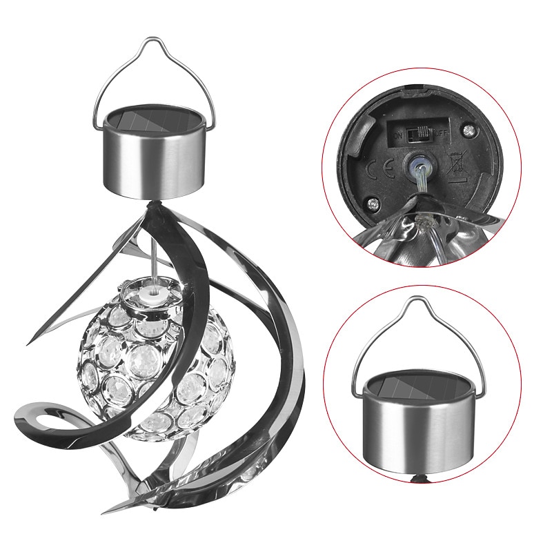 Campanas de viento solares led, luz colgante que cambia de 7 colores, decoración de jardín para el hogar, patio exterior, campanas de viento colgantes, luces 2025 - $26.99 –P5