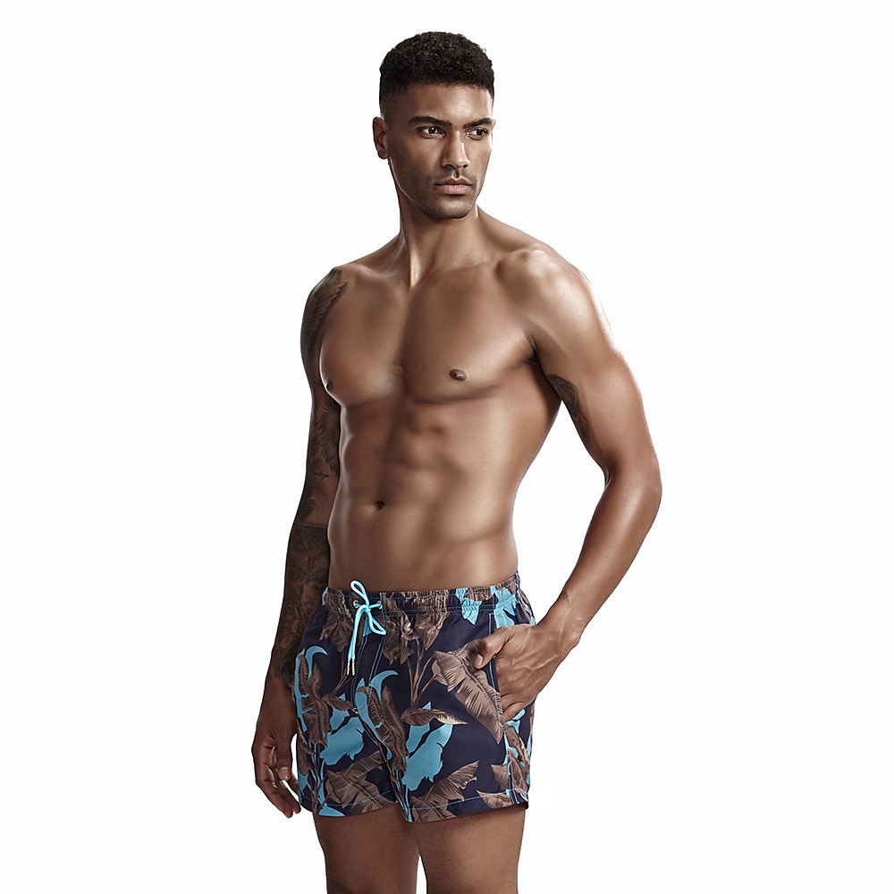 SEOBEAN® Herren Bademode Surfshorts Badehose Schwimmshorts kurz Rasche Trocknung Surfshorts Badeanzug Mit Taschen Kordelzug Schwimmen Surfen Strand Wassersport Bedruckt Frühling Sommer 2025 - $18.99 –P7