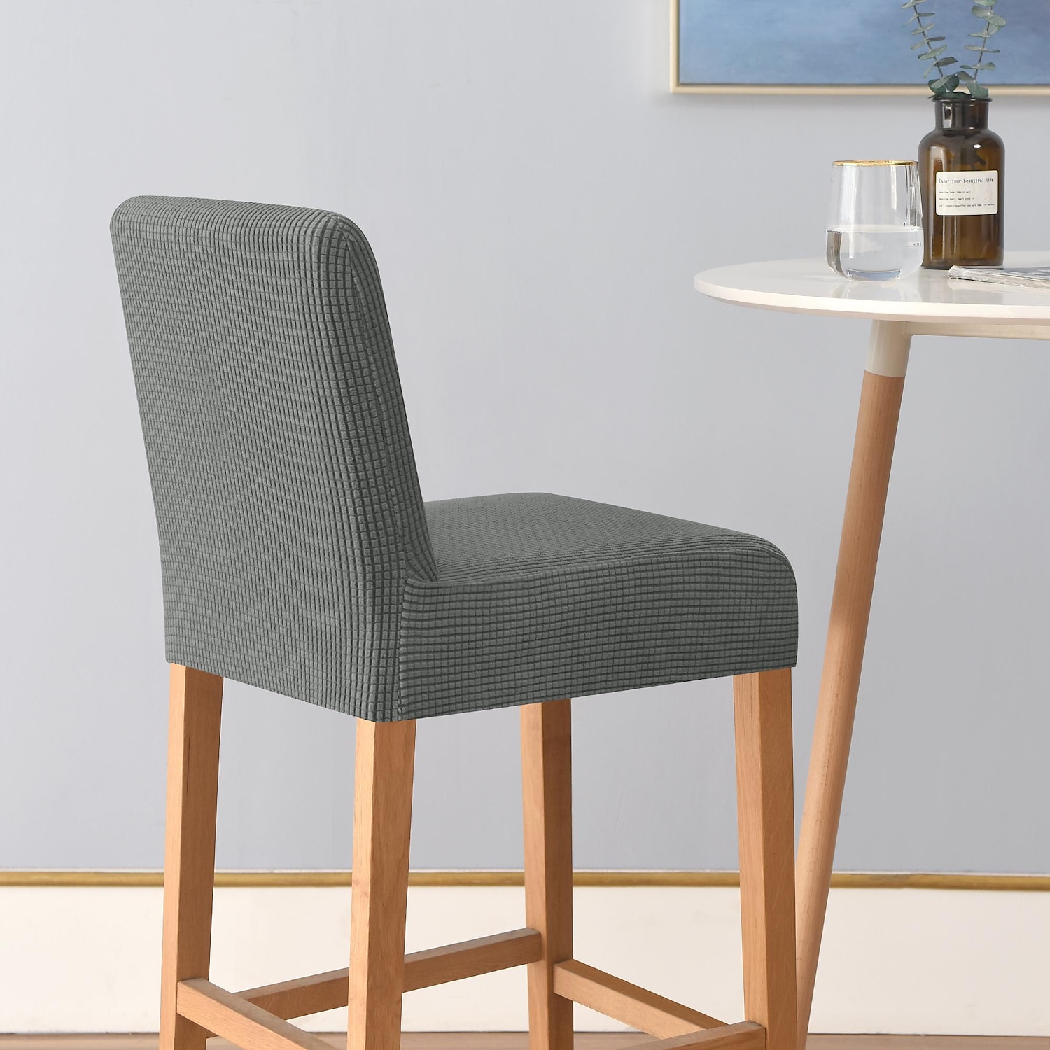 2 st stretch barpallsöverdrag pubdisk pall stol överdrag till matsal cafémöbler vinröd sitsöverdrag stretchskydd halkskydd med elastisk botten 2025 - $15.49 –P5