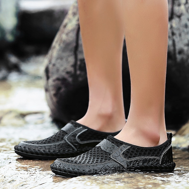 mocassini slip-on da uomo in rete traspirante – scarpe da guida casual leggere con suola antiscivolo per l'estate del 2026 a $34.99 –P9