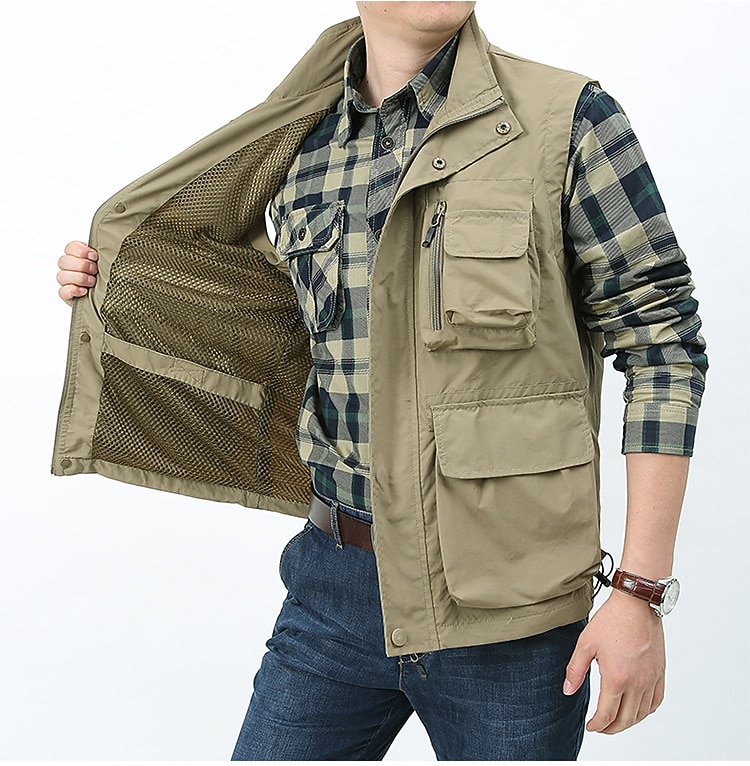 Gilet De Pêche Militaire Homme Duohropke - Camouflage, Nombreuses Poches, Sans Manches, Pour Outdoor