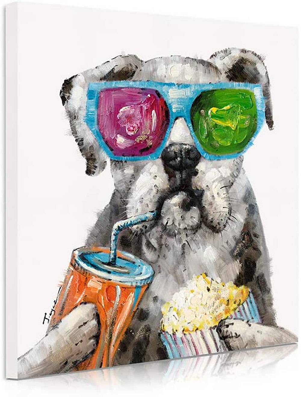Peinture à l'huile Hang-peint Peint à la main Carré Animaux Moderne Toile étirée / Toile tendue de 2025 ? $141.99 –P1