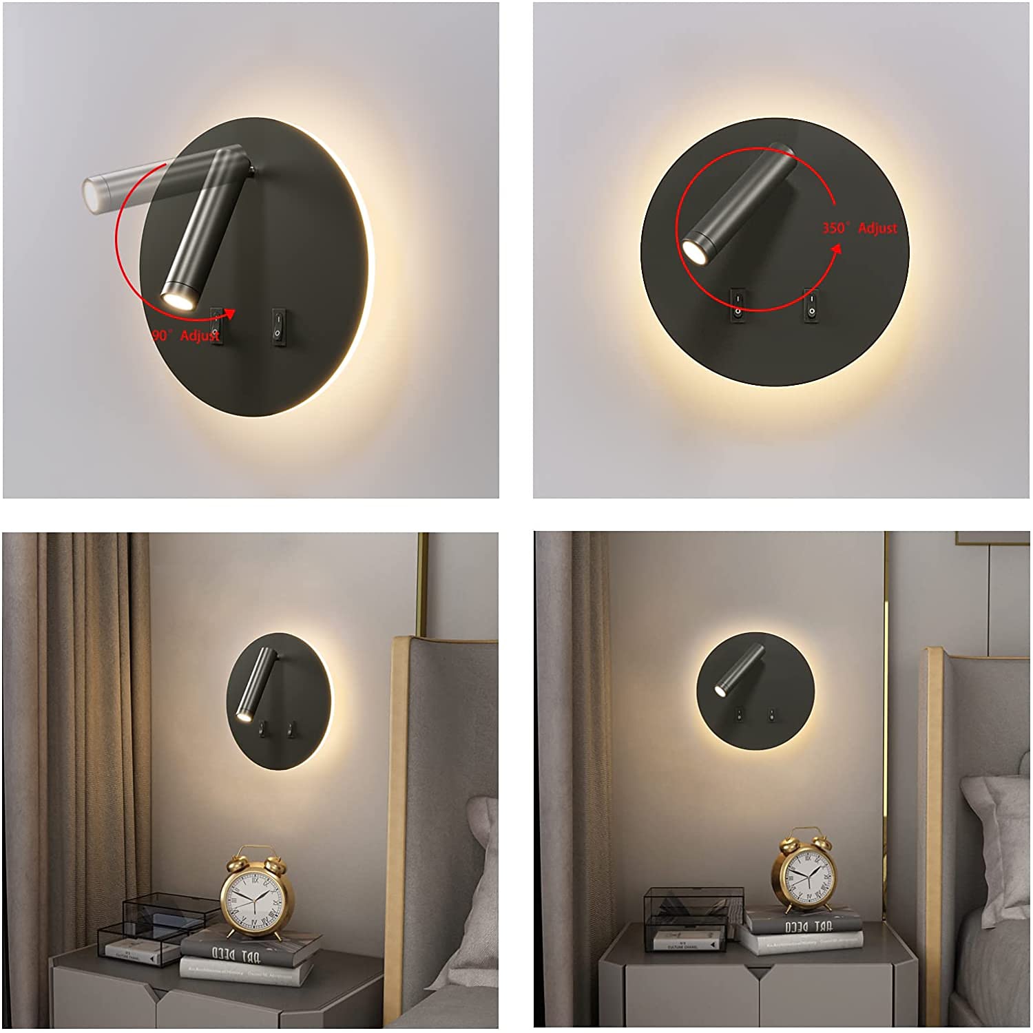 8w moderne indoor wandlamp led wandkandelaar lezen spotlight met schakelaar 350 swivel 2 in 1 5w wandspot led wandlamp voor slaapkamer nachtkastje woonkamer studeerkamer 2026 - $42.99 –P6