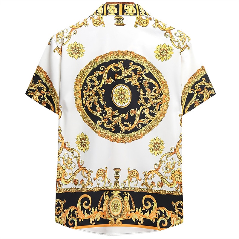 Per uomo Camicia Camicie da smoking Nero Bianco Blu Verde Manica corta Pop art Collo ripiegabile Primavera estate Esterno Strada Abbigliamento Bottone giù del 2025 a $17.49 –P2