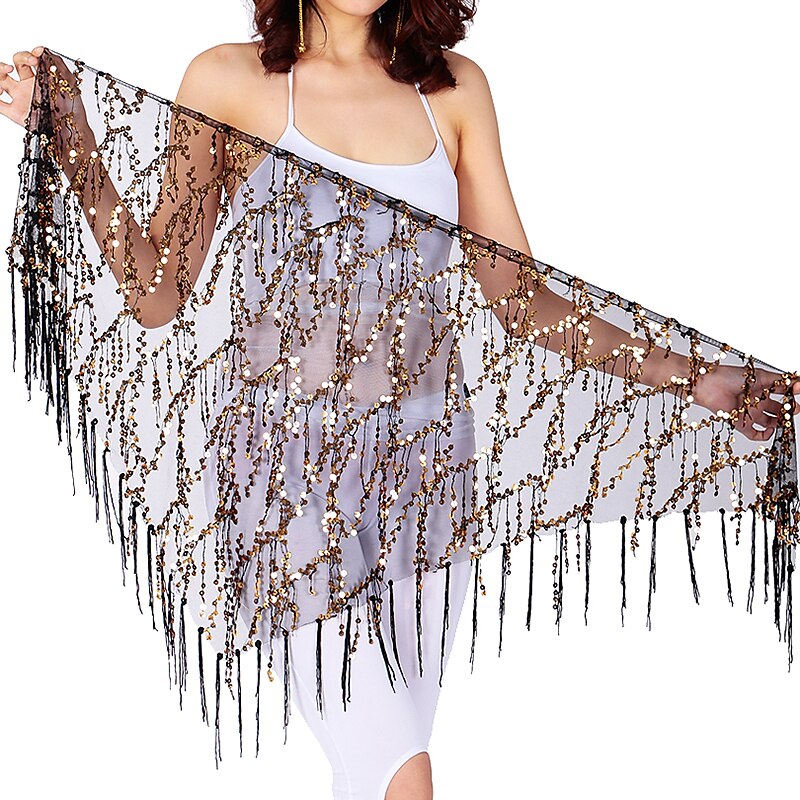 Břišní tanec Taneční příslušenství Pásek Třpytky Třásně Čistá Barva Dámské Výkon Trénink Vysoký Polyester Flitry 2025 - $9.49 –P9