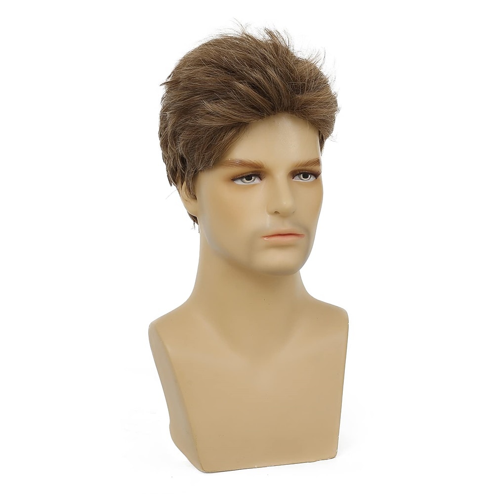 beskårne parykker for menn kortlagede naturlig syntetisk halloween cosplay-kostyme herreparykker 2026 - $21.99 –P11