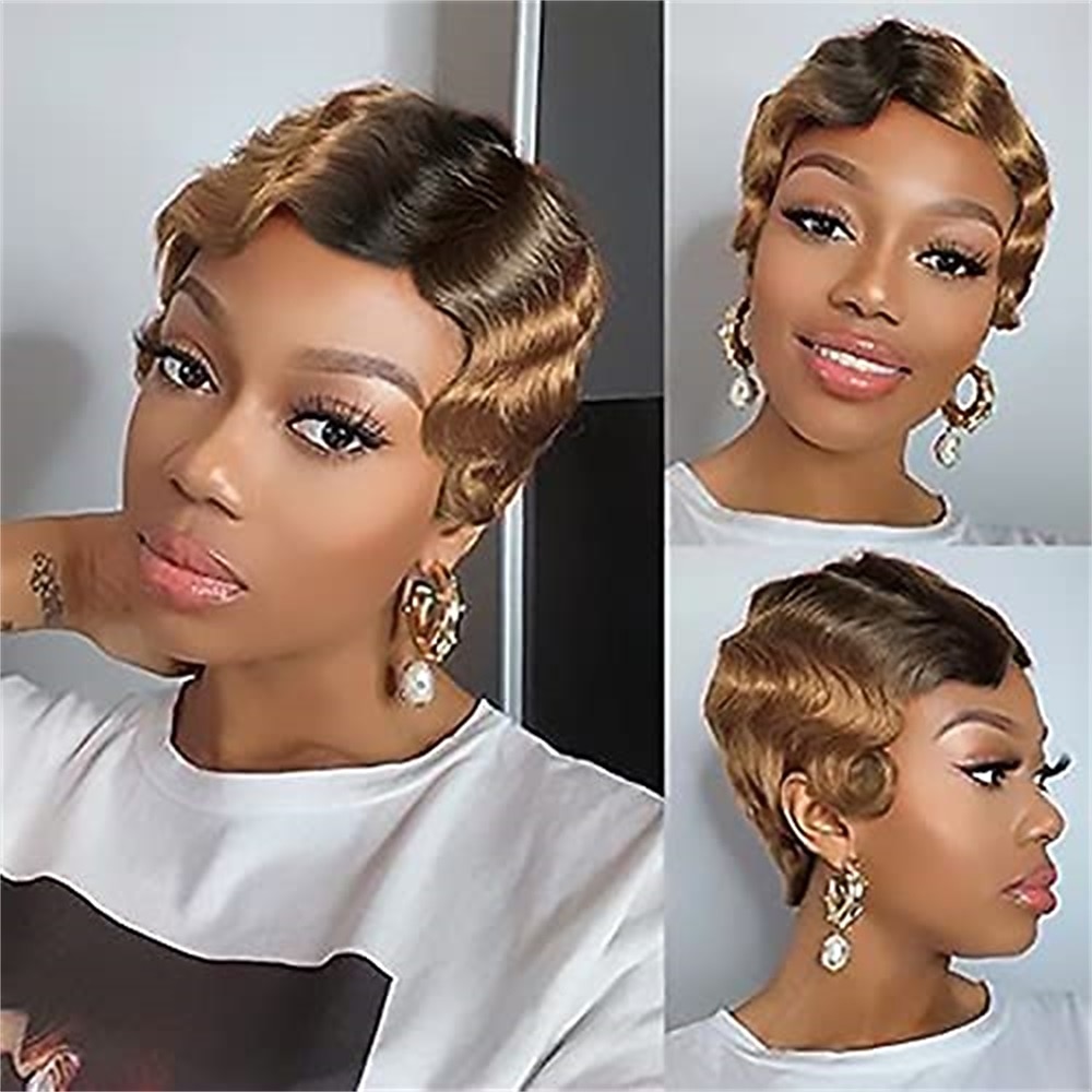 breve pixie cut parrucche per le donne nere mamma parrucca parrucche brasiliane dei capelli umani dito ocean wave parrucca remy parrucca di capelli umani a buon mercato parrucca per il partito del 2025 a $23.99 –P5