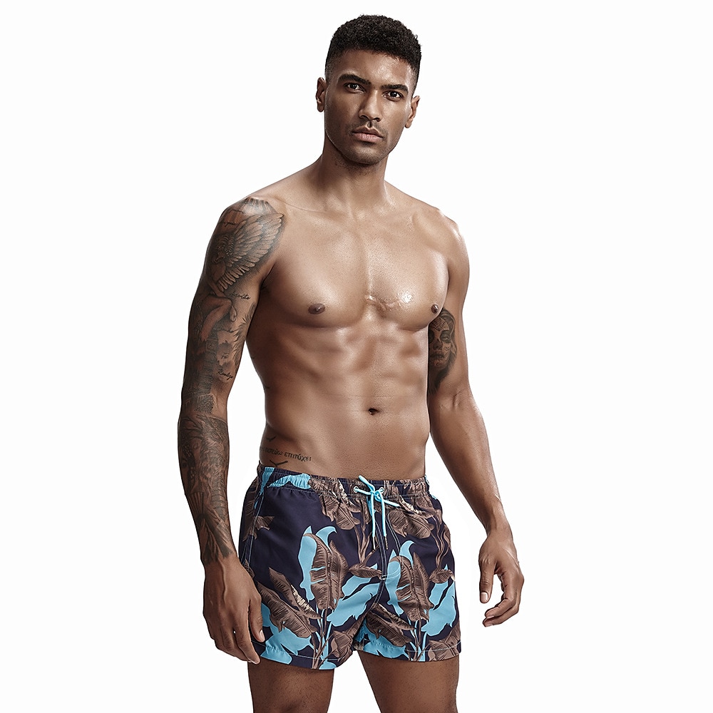 SEOBEAN® Herren Bademode Surfshorts Badehose Schwimmshorts kurz Rasche Trocknung Surfshorts Badeanzug Mit Taschen Kordelzug Schwimmen Surfen Strand Wassersport Bedruckt Frühling Sommer 2025 - $18.99 –P6
