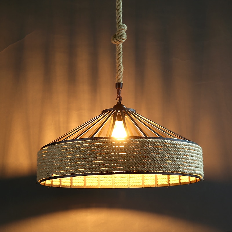 30/40 cm Island Design Pendant Light LED Hemp Rope Metal Country Vintage Farmhouse Nordic Style 220-240V 2025 - $120.99 –P4