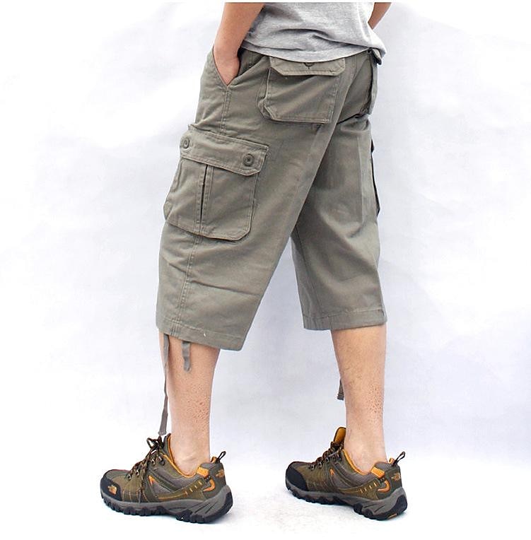 Herr Cargo-shorts Vandringsshorts Militär Sommar Utomhus Ripstop Andningsfunktion Snabb tork Multi Pocket Capribyxor Underdelar Under knäet Amy Green Svart Bomull Klättring Camping / vandring 2025 - $25.99 –P3