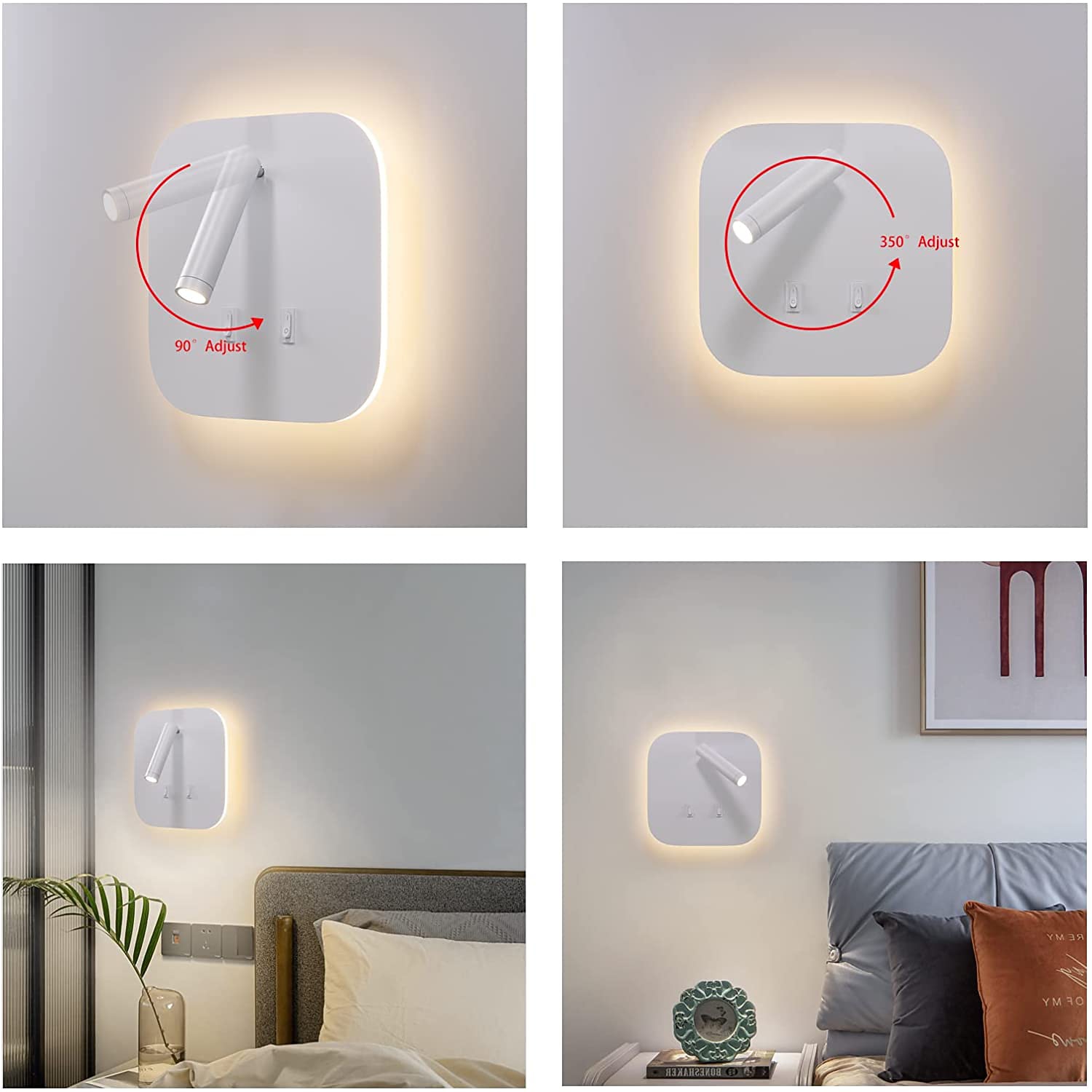 8w moderne indoor wandlamp led wandkandelaar lezen spotlight met schakelaar 350 swivel 2 in 1 5w wandspot led wandlamp voor slaapkamer nachtkastje woonkamer studeerkamer 2026 - $42.99 –P2
