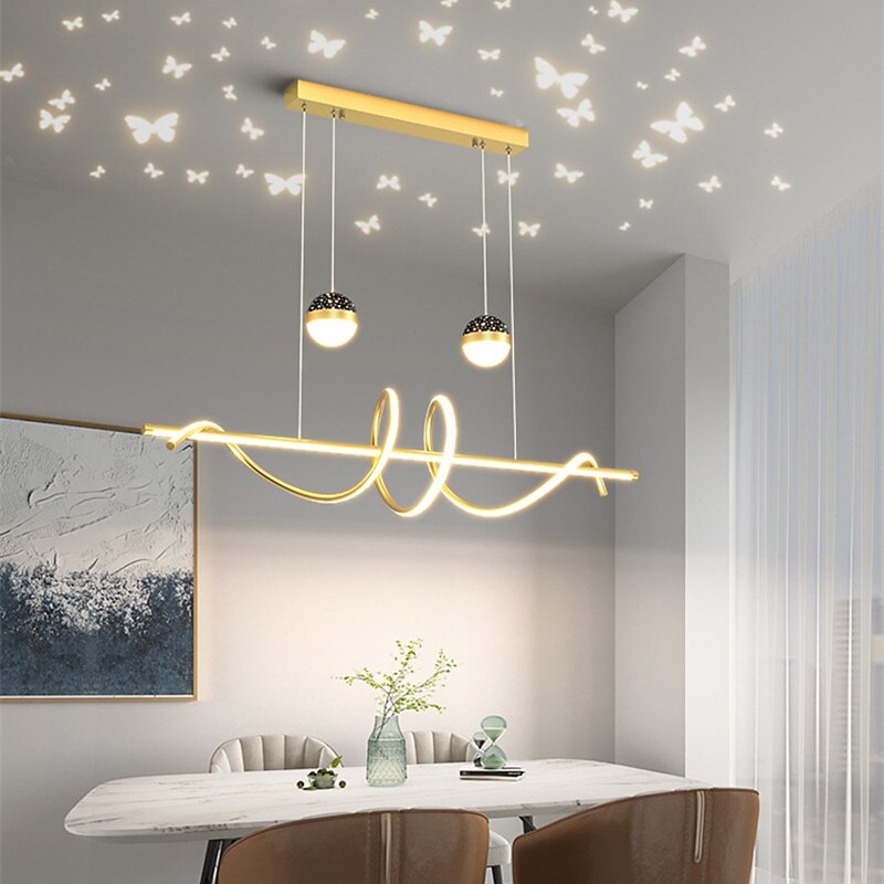 100 cm Pendant Light LED Butterfly Projector Light Restaurant Lamp Modern Nordic Style Warm Creative Design Spiral Chandelier 2025 - $449.99 –P5