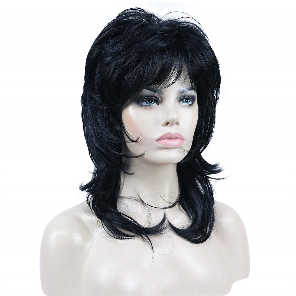 shaggy couches perruque longueur d'épaule femmes perruque avec une frange de cheveux perruque de cheveux synthétiques de qualité supérieure pour les femmes de 2025 ? $28.99 –P10